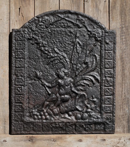 Old cast iron fireplace - iron,