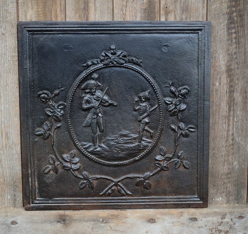 Old cast iron fireplace - iron,